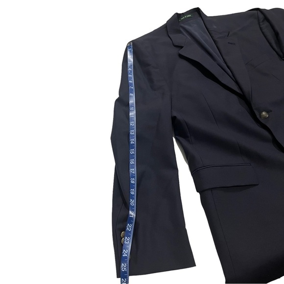 Ralph Lauren Canada Men Smoky Blue 2 Button Wool Suit Coat Blazer Sz 42L Jacket - Picture 13 of 15